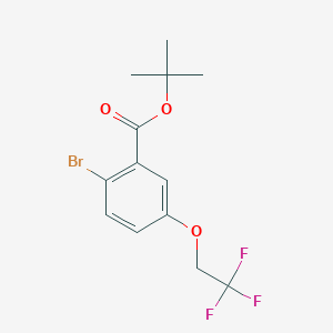 molecular formula C13H14BrF3O3 B13716366 tert-Butyl 2-bromo-5-(2,2,2-trifluoroethoxy)benzoate 