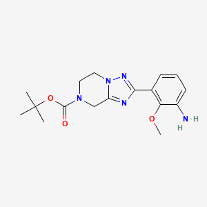 molecular formula C17H23N5O3 B13716463 tert-Butyl 2-(3-Amino-2-methoxyphenyl)-5,6-dihydro-[1,2,4]triazolo[1,5-a]pyrazine-7(8H)-carboxylate 