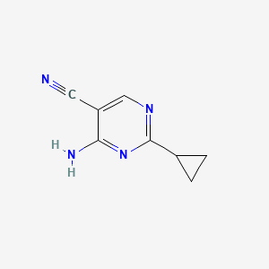 molecular formula C8H8N4 B1371652 4-Amino-2-cyclopropylpyrimidine-5-carbonitrile CAS No. 23662-47-7