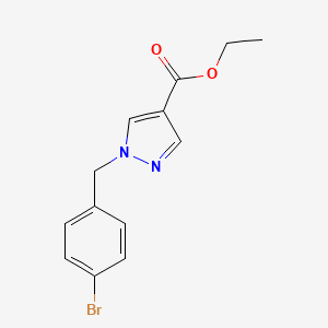 molecular formula C13H13BrN2O2 B1371653 1-(4-Bromo-benzyl)-1H-pyrazole-4-carboxylic acid ethyl ester CAS No. 1197232-22-6
