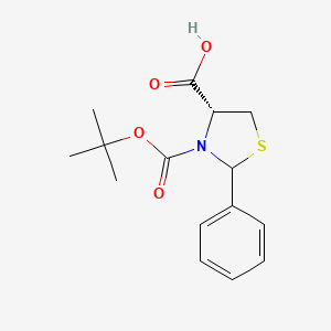 molecular formula C15H19NO4S B1371656 (4R)-N-Boc-2-phenylthiazolidine-4-carboxylic acid CAS No. 637032-03-2