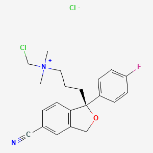 molecular formula C21H23Cl2FN2O B13716577 N-Chloromethyl (S)-Citalopram Chloride 