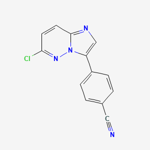 molecular formula C13H7ClN4 B1371660 4-(6-Chloroimidazo[1,2-b]pyridazin-3-yl)benzonitrile CAS No. 1082604-63-4