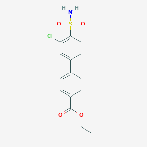molecular formula C15H14ClNO4S B13716750 Ethyl 3'-chloro-4'-sulfamoyl-[1,1'-biphenyl]-4-carboxylate 