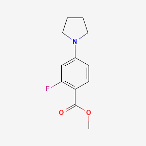 molecular formula C12H14FNO2 B13716795 Methyl 2-Fluoro-4-(1-pyrrolidinyl)benzoate 