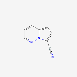 molecular formula C8H5N3 B13716818 Pyrrolo[1,2-b]pyridazine-7-carbonitrile 