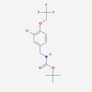 molecular formula C14H17BrF3NO3 B13716828 tert-Butyl 3-bromo-4-(2,2,2-trifluoroethoxy)benzylcarbamate 