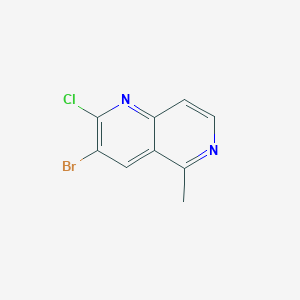 molecular formula C9H6BrClN2 B1371687 3-Bromo-2-chloro-5-methyl-1,6-naphthyridine CAS No. 1192263-93-6