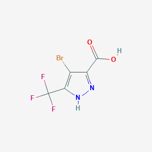 molecular formula C5H2BrF3N2O2 B1371696 4-bromo-5-(trifluoromethyl)-1H-pyrazole-3-carboxylic acid CAS No. 1257842-67-3