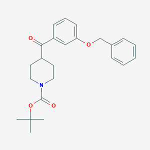 molecular formula C24H29NO4 B13716987 tert-Butyl 4-(3-(benzyloxy)benzoyl)piperidine-1-carboxylate 