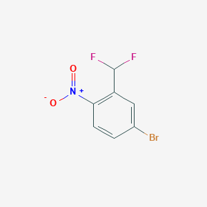 molecular formula C7H4BrF2NO2 B13717049 4-Bromo-2-(difluoromethyl)-1-nitrobenzene 