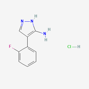 molecular formula C9H9ClFN3 B1371725 4-(2-fluorophenyl)-1H-pyrazol-3-amine hydrochloride CAS No. 1177315-88-6
