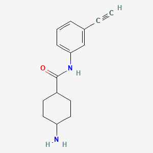 molecular formula C15H18N2O B13717279 trans 4-Amino-N-(3-ethynylphenyl)cyclohexane-1-carboxamide 