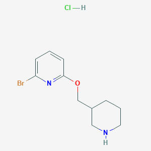 molecular formula C11H16BrClN2O B1371728 2-Bromo-6-(3-piperidinylmethoxy)pyridine hydrochloride CAS No. 1185308-11-5