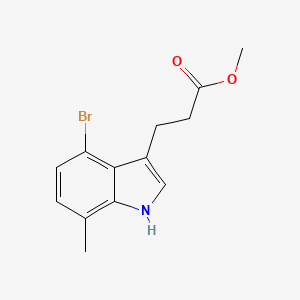 molecular formula C13H14BrNO2 B13717350 Methyl 3-(4-Bromo-7-methyl-3-indolyl)propanoate 