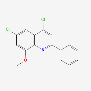 molecular formula C16H11Cl2NO B13717355 4,6-Dichloro-8-methoxy-2-phenylquinoline CAS No. 1189106-58-8