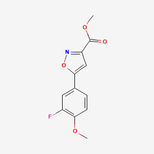 molecular formula C12H10FNO4 B13717450 Methyl 5-(3-Fluoro-4-methoxyphenyl)isoxazole-3-carboxylate 