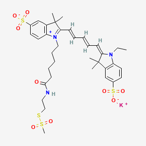 molecular formula C36H46KN3O9S4 B13717463 Cyanine 5 Monofunctional MTSEA Dye, Potassium Salt 