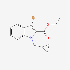 molecular formula C15H16BrNO2 B13717480 Ethyl 3-bromo-1-(cyclopropylmethyl)-1H-indole-2-carboxylate 