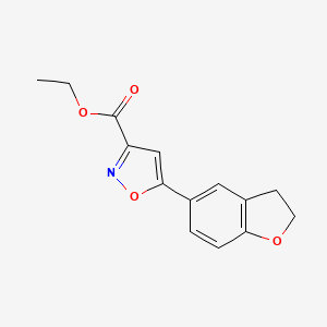 molecular formula C14H13NO4 B13717494 Ethyl 5-(2,3-Dihydro-5-benzofuryl)isoxazole-3-carboxylate 