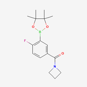 molecular formula C16H21BFNO3 B13717574 Azetidin-1-yl-[4-fluoro-3-(4,4,5,5-tetramethyl-[1,3,2]dioxaborolan-2-yl)-phenyl]-methanone 