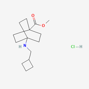 molecular formula C15H26ClNO2 B13717627 Methyl 4-((cyclobutylmethyl)amino)bicyclo[2.2.2]octane-1-carboxylate hydrochloride 