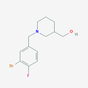 molecular formula C13H17BrFNO B1371770 {1-[(3-Bromo-4-fluorophenyl)methyl]piperidin-3-yl}methanol 