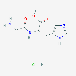 molecular formula C8H13ClN4O3 B1371775 H-Gly-His-OH.HCl CAS No. 3486-76-8