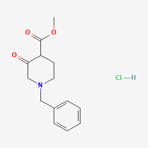 molecular formula C14H18ClNO3 B1371776 Methyl 1-benzyl-3-oxopiperidine-4-carboxylate hydrochloride CAS No. 882182-30-1