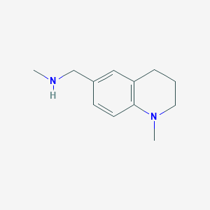 molecular formula C12H18N2 B1371789 N-methyl-1-(1-methyl-1,2,3,4-tetrahydroquinolin-6-yl)methanamine CAS No. 916792-22-8