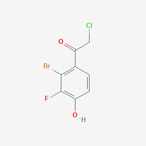 molecular formula C8H5BrClFO2 B13717910 2'-Bromo-3'-fluoro-4'-hydroxyphenacyl chloride 