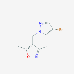 molecular formula C9H10BrN3O B1371805 4-[(4-bromo-1H-pyrazol-1-yl)methyl]-3,5-dimethyl-1,2-oxazole 