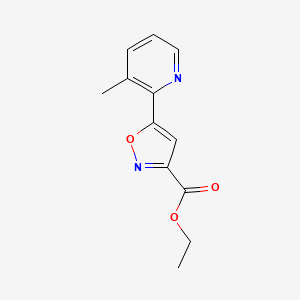 molecular formula C12H12N2O3 B13718117 Ethyl 5-(3-Methyl-2-pyridyl)isoxazole-3-carboxylate 
