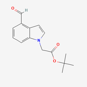 molecular formula C15H17NO3 B13718118 tert-Butyl 2-(4-formyl-1H-indol-1-yl)acetate 