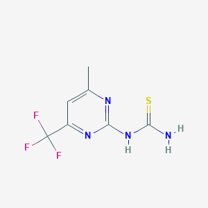 molecular formula C7H7F3N4S B13718136 6-Methyl-2-thioureido-4-(trifluoromethyl)pyrimidine 