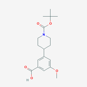 molecular formula C18H25NO5 B13718167 3-(1-(tert-Butoxycarbonyl)piperidin-4-yl)-5-methoxybenzoic acid 