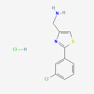 molecular formula C10H12Cl2N2OS B1371822 [2-(3-Chlorophenyl)-1,3-thiazol-4-yl]methanamine hydrochloride CAS No. 690632-12-3