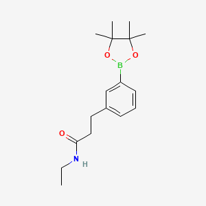 molecular formula C17H26BNO3 B13718271 N-Ethyl-3-(3-(4,4,5,5-tetramethyl-1,3,2-dioxaborolan-2-yl)phenyl)propanamide 