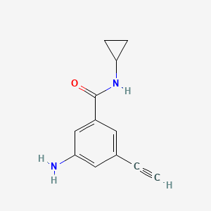 molecular formula C12H12N2O B13718272 3-Amino-N-cyclopropyl-5-ethynylbenzamide 