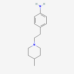 molecular formula C14H22N2 B1371837 4-[2-(4-Methylpiperidin-1-yl)ethyl]aniline 