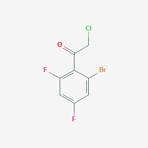molecular formula C8H4BrClF2O B13718379 2'-Bromo-4',6'-difluorophenacyl chloride 