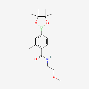 molecular formula C17H26BNO4 B13718419 N-(2-Methoxyethyl)-2-methyl-4-(4,4,5,5-tetramethyl-1,3,2-dioxaborolan-2-yl)benzamide 