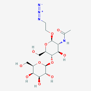 molecular formula C16H28N4O11 B13718445 N-[(2R,3R,4R,5S,6R)-2-(2-azidoethoxy)-4-hydroxy-6-(hydroxymethyl)-5-[(2S,3R,4S,5R,6R)-3,4,5-trihydroxy-6-(hydroxymethyl)oxan-2-yl]oxyoxan-3-yl]acetamide 