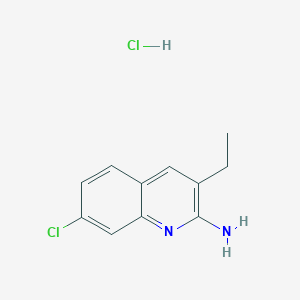 molecular formula C11H12Cl2N2 B13718451 2-Amino-7-chloro-3-ethylquinoline hydrochloride CAS No. 1171541-76-6