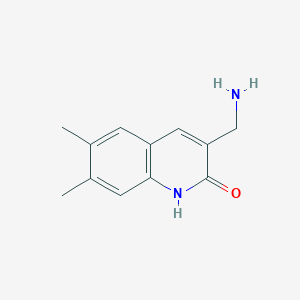 molecular formula C12H14N2O B1371846 3-(aminomethyl)-6,7-dimethylquinolin-2(1H)-one 