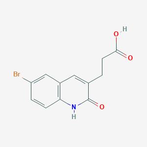 molecular formula C12H10BrNO3 B1371847 3-(6-Bromo-2-oxo-1,2-dihydroquinolin-3-yl)propanoic acid 