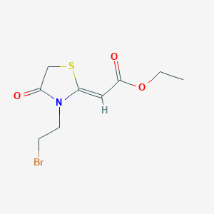 molecular formula C9H12BrNO3S B13718515 ethyl (2Z)-[3-(2-bromoethyl)-4-oxo-1,3-thiazolidin-2-ylidene]acetate 