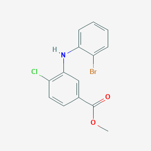 molecular formula C14H11BrClNO2 B13718598 Methyl 3-((2-bromophenyl)amino)-4-chlorobenzoate 
