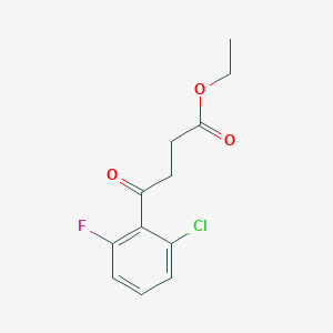 molecular formula C12H12ClFO3 B1371864 Ethyl 4-(2-chloro-6-fluorophenyl)-4-oxobutanoate CAS No. 951887-05-1