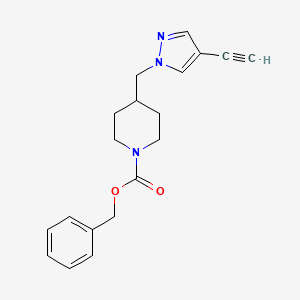 molecular formula C19H21N3O2 B13718649 Benzyl 4-((4-ethynyl-1H-pyrazol-1-yl)methyl)piperidine-1-carboxylate 